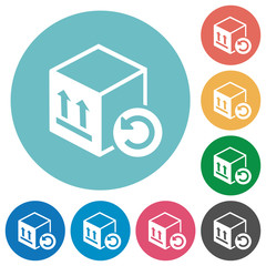 Package return flat round icons