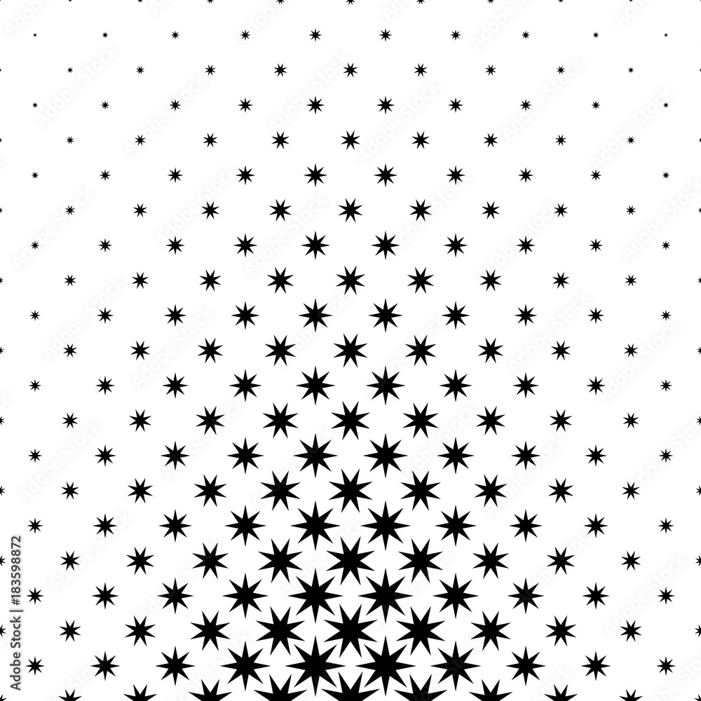 Poster monochromatic star pattern - abstract vector background illustration from geometrical polygonal shap