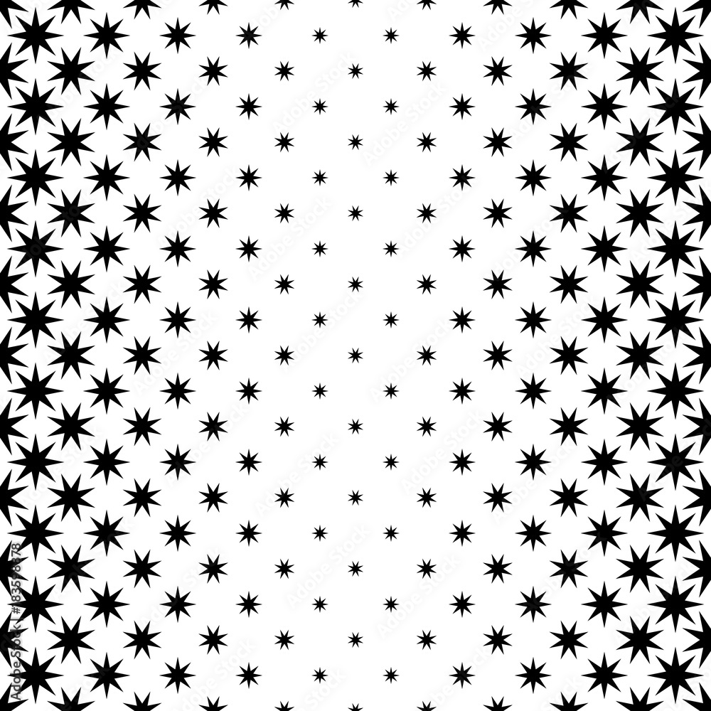 Poster black and white star pattern - abstract vector background design from geometrical polygonal shapes