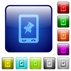 Mobile pin data color square buttons