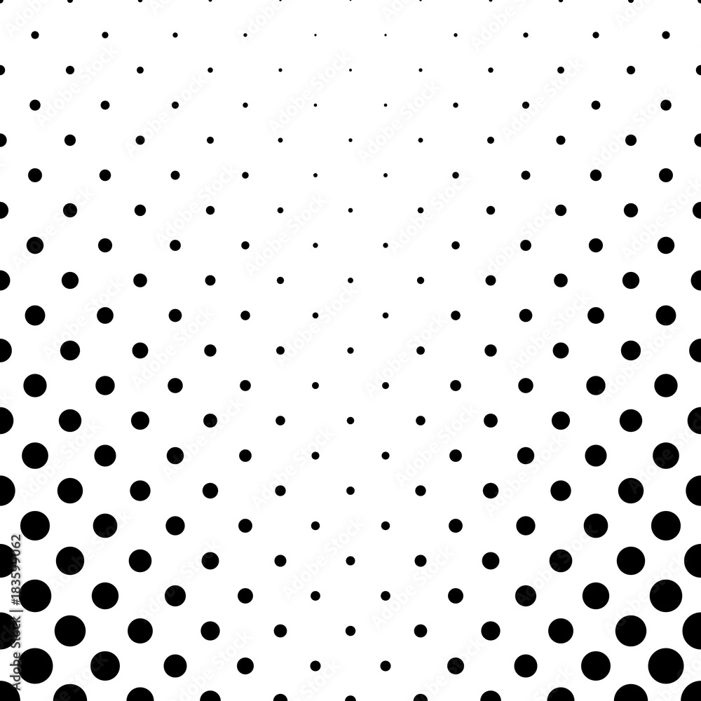Poster abstract black and white dot pattern - geometric simple vector background graphic design from circle