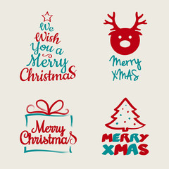 Collection of simple Christmas wishes. Vector.