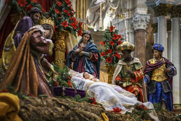 Fototapeta na wymiar Christmas Nativity Scene 