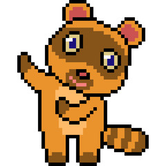 Fototapeta premium vector pixel art racoon