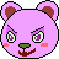 Fototapeta premium vector pixel art bear face