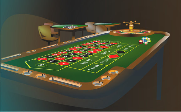 Vector Realistic Casino Roulette Table Illustration For Print