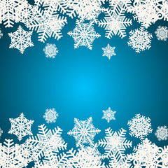 Blue snowflakes background. Illustration.