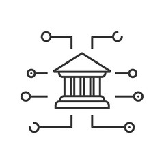 Online banking linear icon