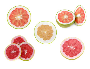 slice of grapefruit isolated on white background