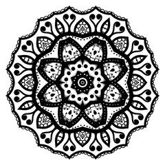 Flower Mandala. Vintage decorative elements. Oriental pattern, vector illustration. Coloring book page. Islam, Arabic, Indian, moroccan spain turkish mystic ottoman motifs