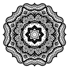 Flower Mandala. Vintage decorative elements. Oriental pattern, vector illustration. Coloring book page. Islam, Arabic, Indian, moroccan spain turkish mystic ottoman motifs