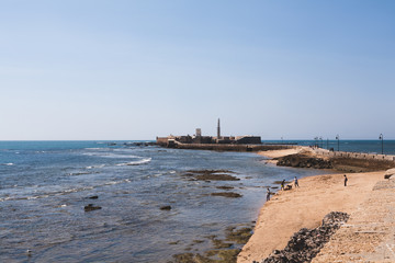 scenic view of spanish beach under blue clear sky