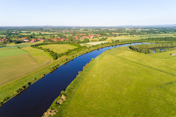 Fluss Weser in Norddeutschland