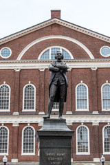 Obraz premium Samuel Adams monument statue near Faneuil Hall in Boston Massachusetts USA