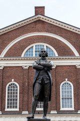 Samuel Adams monument statue near Faneuil Hall in Boston Massachusetts USA