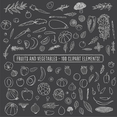 Chalkboard Fruits and Vegetables
