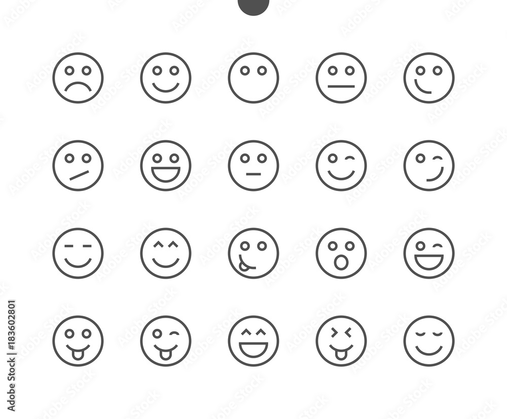 Aufkleber emotions ui pixel perfect well-crafted vector thin line icons 48x48 ready for 24x24 grid for web gra