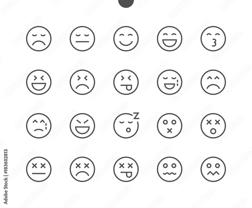 Aufkleber emotions ui pixel perfect well-crafted vector thin line icons 48x48 ready for 24x24 grid for web gra