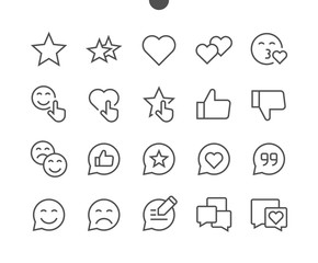 Emotions UI Pixel Perfect Well-crafted Vector Thin Line Icons 48x48 Ready for 24x24 Grid for Web Graphics and Apps with Editable Stroke. Simple Minimal Pictogram