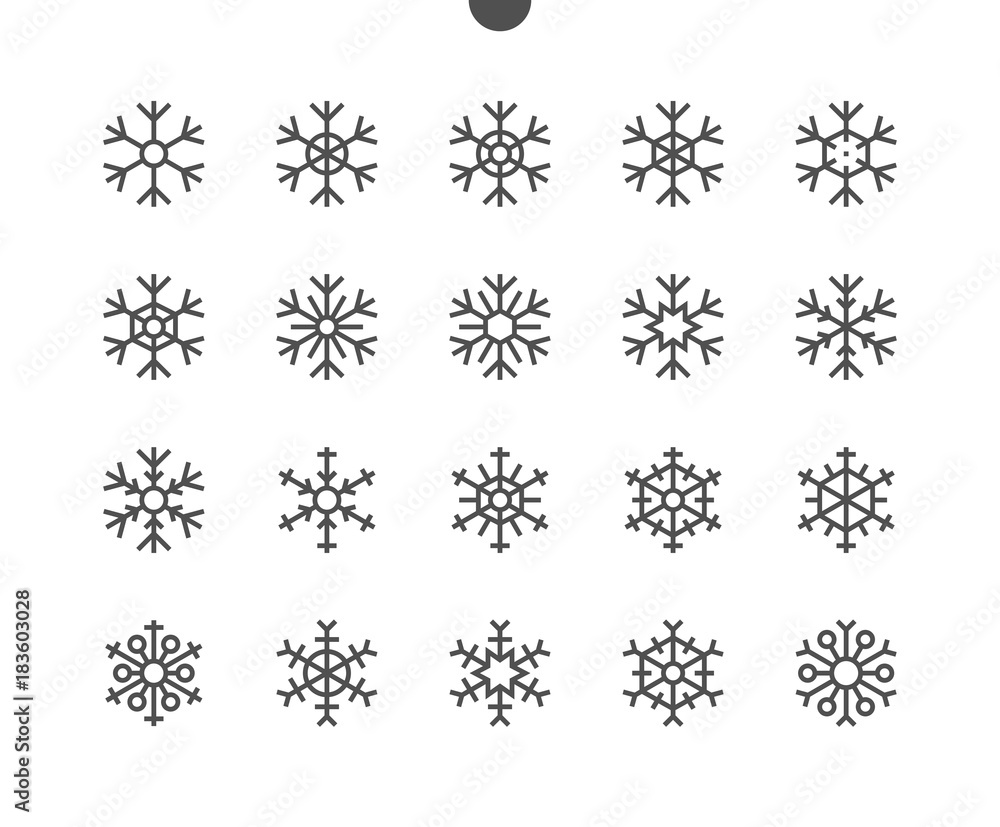 Poster snowflakes ui pixel perfect well-crafted vector thin line icons 48x48 ready for 24x24 grid for web g