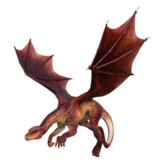 3D Rendering Fantasy Dragon on White