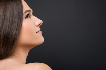 Fototapeta premium Profile of beauty woman with healthy skin