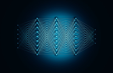 Artificial deep neural network frontal view 3d