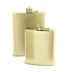 Golden hip flasks