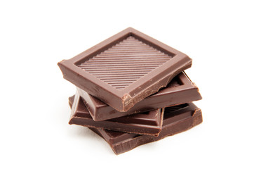 Roughly cut chunks of a chocolate bar