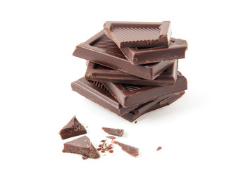 Roughly cut chunks of a chocolate bar