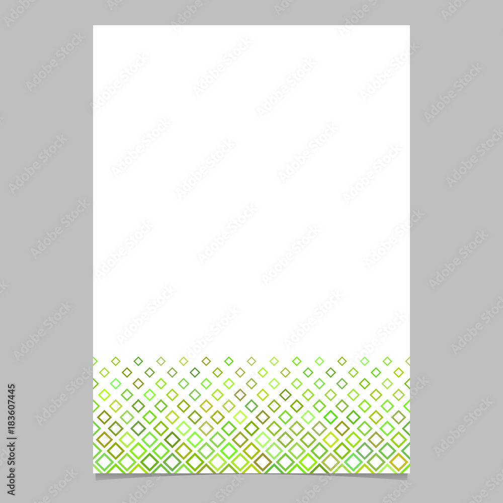 Poster colored diagonal square pattern page background template - vector graphic from squares in green tone