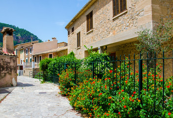 Fototapeta na wymiar Typical flowered house from Majorca