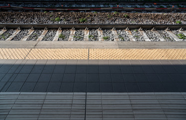 Surface of the modern railway platform