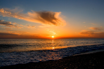 sunset black sea Sochi