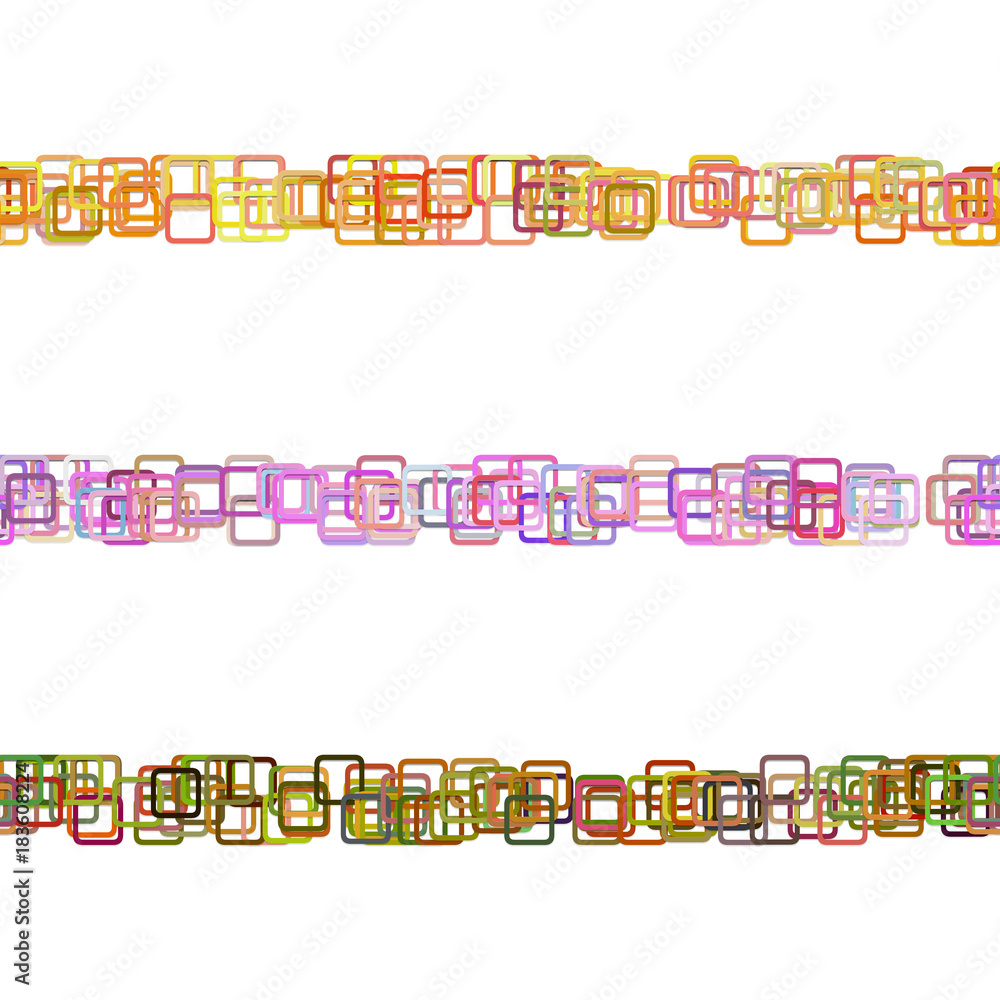 Poster repeatable square pattern text rule line design set - vector design elements from colored rounded sq