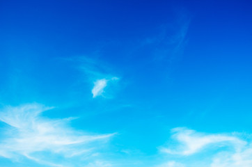 White clouds in blue sky.
