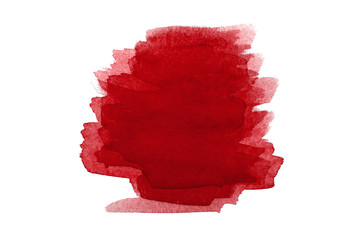 Red abstract background in watercolor