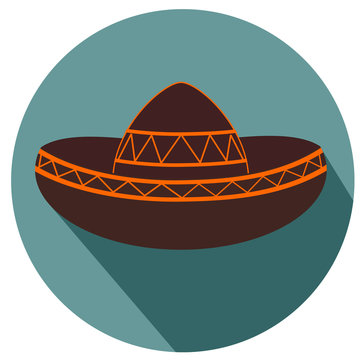 Mexican sombrero flat design icon vector eps 10