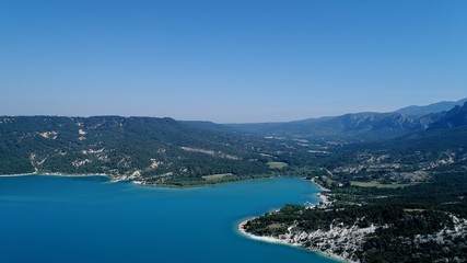 Obraz premium France Provence Verdon Lac de Sainte Croix vue du ciel