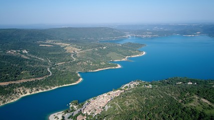 Obraz premium France Provence Verdon Lac de Sainte Croix vue du ciel