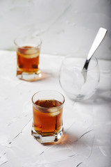 Traditional italian liqueur amaretto
