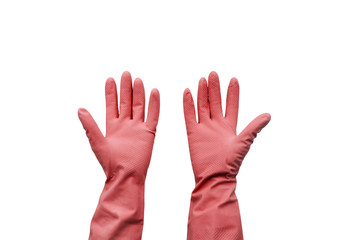 Fototapeta premium Rubber glove isolated on white background