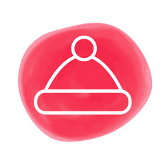 New year line icon on color marker spot, symbol for christmas design