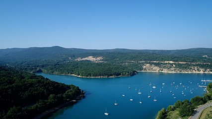 Naklejka na ściany i meble France Provence Verdon Lac de Sainte Croix vue du ciel