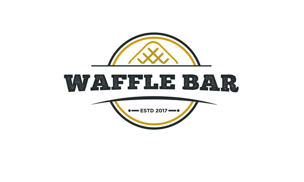 Waffle love Logo design - Sweet logo in the form of a wafer as the heart.  It is filled with chocolate and decorated wi… | Waffles dulces, Negocio de  crepas, Waffles