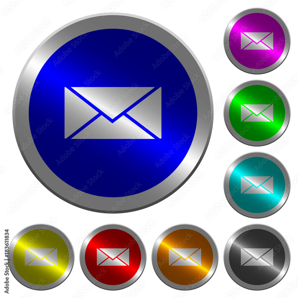 Poster envelope luminous coin-like round color buttons