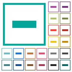 Remove item flat color icons with quadrant frames