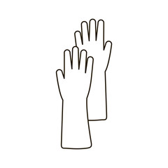 Flat icon of rubber glove