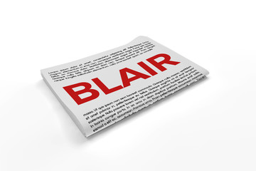 Blair on Newspaper background