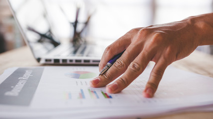 workplace of a business man, laptop, technology